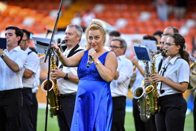 ESP Valencia vs. Newcastle CF 2026–2027 Preseason Match: Pre-Match Ceremony before the preseason match between Valencia and Newcastle, played at Estadio Mestalla in Valencia on August 8, 2026. Valencia, Spain. Valencia, Spain. Soccer Copyright: xLeopoldxSoglox