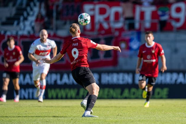 Marlon Fass, SG Sonnenhof Großaspach, 09, SG Sonnenhof Großaspach vs. Fortuna Cologne, Soccer, 3rd Division, Matchday 1, August 8, 2026, DFB regulations prohibit any use of photographs as image sequences and or quasi-video. Aspach, Baden-Württemberg, Germany Copyright: xkolbert-press PhilipxZieglerx