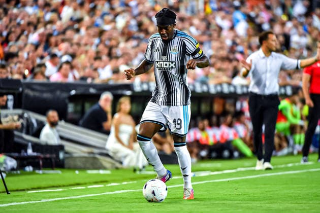 ESP Valencia CF vs. Newcastle CF, 2026–2027 Preseason Match: Elanga of Newcastle during the preseason match between Valencia CF and Newcastle, played at Estadio Mestalla in Valencia on August 8, 2026. Valencia, Spain. Valencia, Spain. Soccer Copyright: xLeopoldxSoglox