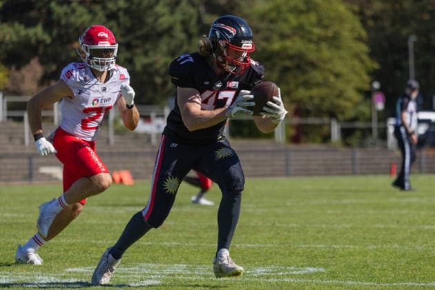Sven Appelt Düsseldorf Panthers vs. Potsdam Royals Sven Appelt, tight end, No. 47 Düsseldorf Panthers vs. Potsdam Royals at Panther Stadium in Düsseldorf, Germany, North Rhine-Westphalia American football, Week 9 of the 2026 Effect Energy GFL season. Final score: 0–49