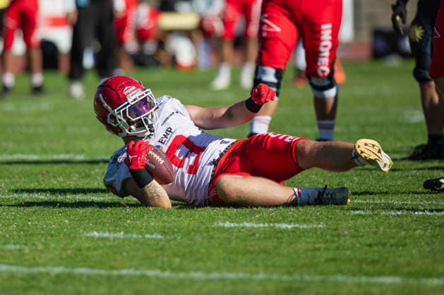 Heiko Bals Düsseldorf Panthers vs. Potsdam Royals Heiko Bals, running back 9, Düsseldorf Panthers vs. Potsdam Royals at Panther Stadium in Düsseldorf, Germany, North Rhine-Westphalia. American football, Week 9 of the 2026 Effect Energy GFL season. Final score: 0–49