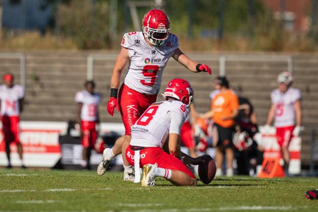 Heiko Bals Düsseldorf Panthers vs. Potsdam Royals Heiko Bals, running back 9, Düsseldorf Panthers vs. Potsdam Royals at Panther Stadium in Düsseldorf, Germany, North Rhine-Westphalia; American football; Week 9 of the 2026 Effect Energy GFL season; Final score: 0–49