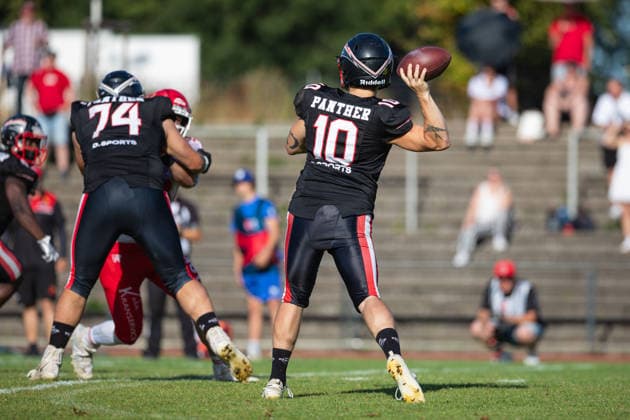 Florian Ferizi Düsseldorf Panthers vs. Potsdam Royals Florian Ferizi, quarterback 10, Düsseldorf Panthers vs. Potsdam Royals at Panther Stadium in Düsseldorf, Germany, North Rhine-Westphalia; American football; Week 9 of the 2026 Effect Energy GFL season; Final score: 0–49