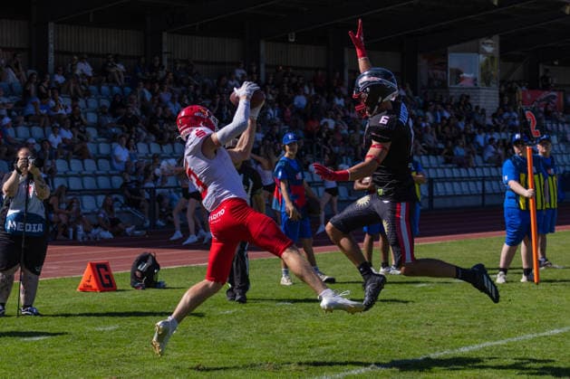 Maximilian McLeod Düsseldorf Panthers vs. Potsdam Royals Maximilian McLeod, wide receiver, No. 3 Düsseldorf Panthers vs. Potsdam Royals at Panther Stadium in Düsseldorf, Germany, North Rhine-Westphalia American football, Week 9 of the 2026 Effect Energy GFL season. Final score: 0–49