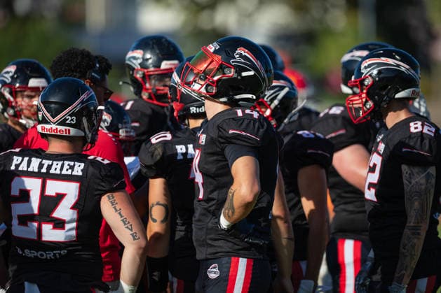David Crawford Düsseldorf Panthers vs. Potsdam Royals David Crawford, wide receiver 14 Düsseldorf Panthers vs. Potsdam Royals at Panther Stadium in Düsseldorf, Germany, North Rhine-Westphalia American football, Week 9 of the Effect Energy GFL 2026 season. Final score: 0-49