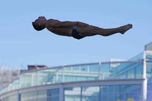 MenÕs High Diving, Andrea BARNABA from Italy at the European Aquatics Championships Paris 2026, Paris, August 08, 2026 .  Copyright: xGianxMattiaxD Alberto LaPressex