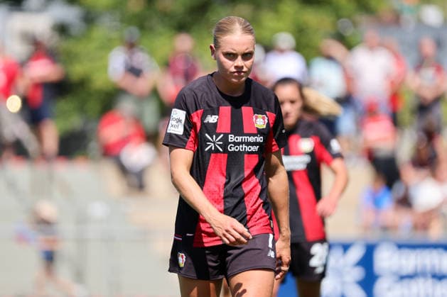 Leverkusen, Germany, August 8, 2026 Season Opener: Friendly Match—Bayer Leverkusen Women vs. Feyenoord Rotterdam Women Pictured: Cornelia Kramer, Leverkusen Copyright: HMBxMedia MadeleinexFantini