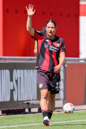 Leverkusen, Germany, August 8, 2026 Season Opener: Friendly Match—Bayer Leverkusen Women vs. Feyenoord Rotterdam Women Pictured: Ruby Grant, Leverkusen Copyright: HMBxMedia MadeleinexFantini