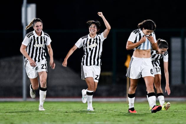 August 8, 2008: Remina Chiba of Juventus celebrates scoring the 2-1 goal during the Women’s Champions League qualifying match between Juventus and Hammarby on August 8, 2026 in Turin. Photo by Daniele Buffa, BILDBYRAN COP 18 XY0123: soccer, football, UEFA Women’s Champions League, Juventus, Hammarby, women’s soccer, celebration  Copyright: DANIELExBUFFA BB260808BB657