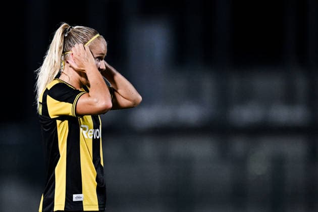 August 8, 2008: Stina Lennartsson of Hammarby looks dejected during the Women’s Champions League qualifying match between Juventus and Hammarby on August 8, 2026 in Turin. Photo by Daniele Buffa, BILDBYRAN COP 18 XY0123 soccer football fotball UEFA Women’s Champions League Juventus Hammarby women’s team BBENG depp  Copyright: DANIELExBUFFA BB260808BB661