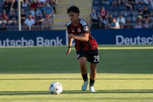August 8, 2026, xhfmx, Soccer UEFA WCLQ, Eintracht Frankfurt vs. Malmö FF, Dilara Acikgöz, Eintracht Frankfurt, 29. DFL and DFB regulations prohibit any use of photographs as image sequences and or quasi-video. Frankfurt