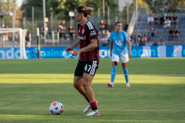 August 8, 2026, xhfmx, Soccer UEFA WCLQ, Eintracht Frankfurt vs. Malmö FF, Larissa Mühlhaus, Eintracht Frankfurt, 47 DFL DFB REGULATIONS PROHIBIT ANY USE OF PHOTOGRAPHS AS IMAGE SEQUENCES AND OR QUASI-VIDEO, Frankfurt