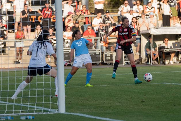 August 8, 2026, xhfmx, Soccer UEFA WCLQ, Eintracht Frankfurt vs. Malmö FF, Zecira Musovic (Malmö FF), 1 Emma Petrovic, Malmö FF; 13 Laura Freigang, Eintracht Frankfurt; 10 DFL DFB REGULATIONS PROHIBIT ANY USE OF PHOTOGRAPHS AS IMAGE SEQUENCES AND OR QUASI-VIDEO, Frankfurt