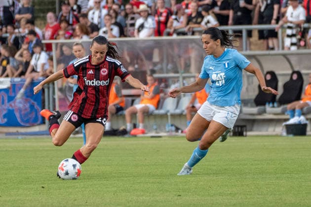 August 8, 2026, xhfmx, Soccer UEFA WCLQ, Eintracht Frankfurt vs. Malmö FF, featuring Hayley Raso of Eintracht Frankfurt, 16 DFL DFB REGULATIONS PROHIBIT ANY USE OF PHOTOGRAPHS AS IMAGE SEQUENCES AND OR QUASI-VIDEO Frankfurt
