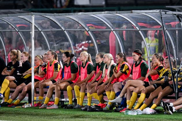 August 8, 2026: Hammarby players during the Women’s Champions League qualifying match between Juventus and Hammarby on August 8, 2026 in Turin. Photo by Daniele Buffa, BILDBYRAN COP 18 XY0123 soccer football UEFA Women’s Champions League Juventus Hammarby women’s team BBENG  Copyright: DANIELExBUFFA BB260808BB681