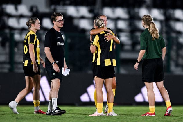 August 8, 2008: Anna Walter of Hammarby looks dejected after the Women’s Champions League qualifying match between Juventus and Hammarby on August 8, 2026 in Turin. Photo by Daniele Buffa, BILDBYRAN COP 18 XY0123 soccer football UEFA Women’s Champions League Juventus Hammarby women’s team BBENG depp  Copyright: DANIELExBUFFA BB260808BB691