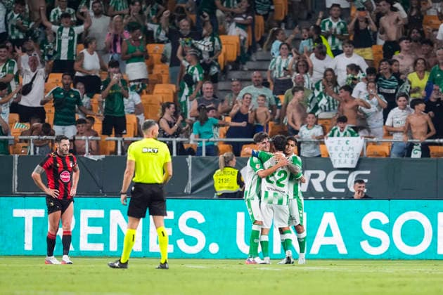 August 8, 2026, Sevilla, Sevilla, Spain: Cucho Hernandez of Real Betis celebrates a goal during the friendly match football match played between Real Betis and AFC Bournemouth at La Cartuja stadium on August 8, 2026, in Sevilla, Spain. Sevilla Spain - ZUMAa181 20260808_zaa_a181_085 Copyright: xJoaquinxCorcherox