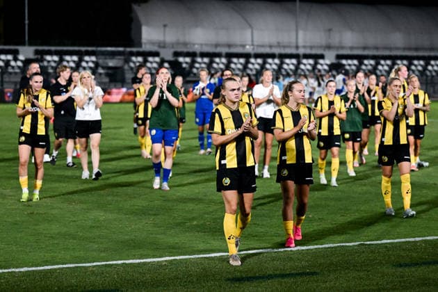 August 8, 2026: Hammarby players look dejected after the Women’s Champions League qualifying match between Juventus and Hammarby on August 8, 2026 in Turin. Photo by Daniele Buffa, BILDBYRAN COP 18 XY0123 soccer football UEFA Women’s Champions League Juventus Hammarby women’s team BBENG depp  Copyright: DANIELExBUFFA BB260808BB693