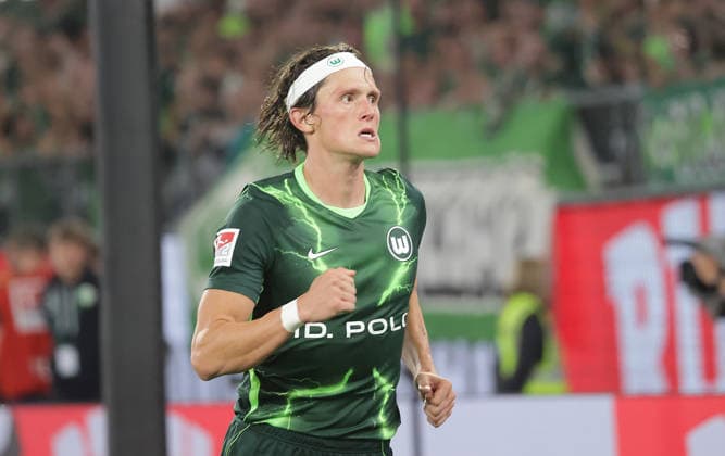 Fabian Reese, VfL Wolfsburg Soccer, Men s Team, 2026–2027 Season, 2nd Division, Volkswagen Arena, VfL Wolfsburg vs. 1. FC Kaiserslautern 0–0. DFL regulations prohibit any use of photographs as image sequences and or quasi-video.