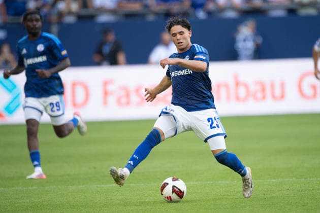 Soufiane EL FAOUZI, individual play, soccer friendly match: FC Schalke 04 vs. Atalanta Bergamo (0–3) on August 8, 2026, at the Veltins Arena in Gelsenkirchen, Germany. DFL regulations prohibit any use of photographs as image sequences and or quasi-video.