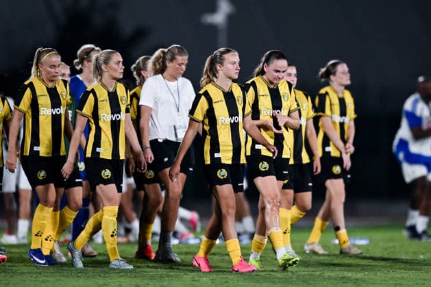 August 8, 2026: Hammarby players look dejected after the Women’s Champions League qualifying match between Juventus and Hammarby on August 8, 2026 in Turin. Photo by Daniele Buffa, BILDBYRAN COP 18 XY0123 soccer football UEFA Women’s Champions League Juventus Hammarby women’s team BBENG depp  Copyright: DANIELExBUFFA BB260808BB707