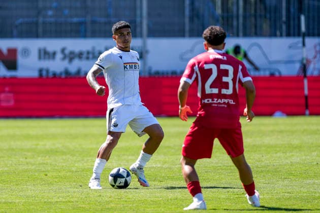From left: Seyhan Yigit (SVS), 22, Kadi Atmaca (Steinbach), 23, Action, Gameplay, August 8, 2026, Sandhausen, Germany, Soccer, Regionalliga Südwest, SV Sandhausen vs. TSV Steinbach Haiger xozx