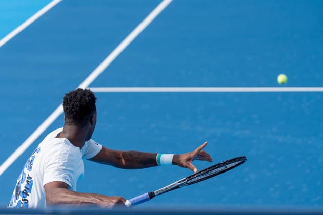 Sport Bilder des Tages #2 Cincinnati Open: Gael Monfils Gael Monfils is seen on the practice courts at the Cincinnati Open in Mason, Ohio, on August 8, 2028. Mason United States  Copyright: xJasonxWhitmanx originalFilename:whitman-cincinna260808_npo9b.jpg