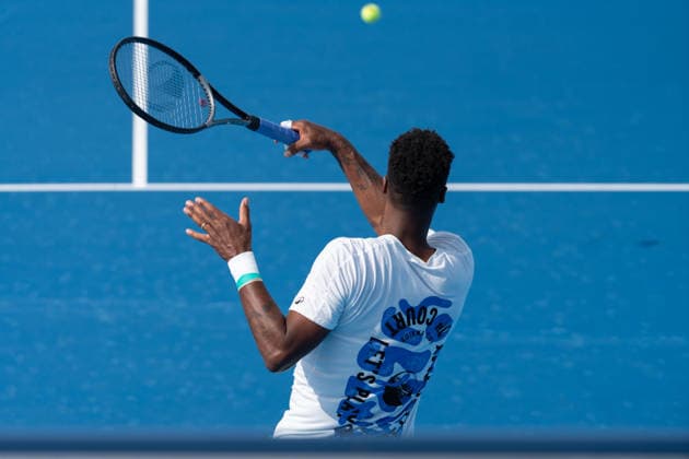 Cincinnati Open: Gael Monfils Gael Monfils is seen on the practice courts at the Cincinnati Open in Mason, Ohio, on August 8, 2028. Mason United States  Copyright: xJasonxWhitmanx originalFilename:whitman-cincinna260808_npaLO.jpg