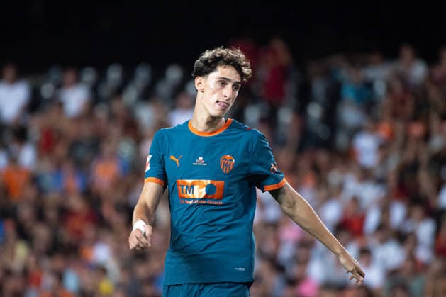 ESP Valencia CF vs. Newcastle CF, 2026–2027 Preseason Match: Iker Córdoba of Valencia during the preseason match between Valencia CF and Newcastle CF played at Mestalla Stadium, Valencia, on August 8, 2026. Valencia, Spain. Valencia, Spain. Soccer Copyright: xLeopoldxSoglox