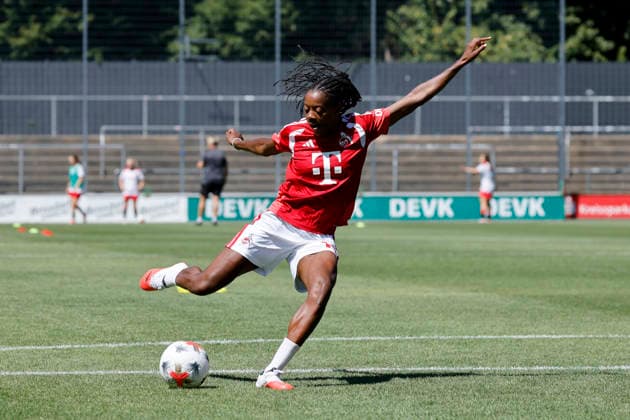 Soccer player Lydia Andrade, midfielder, during the friendly match between the 1. FC Köln Women s Team and FC Twente Enschede (NED) at Franz Kremer Stadium. Final score: 5–1 for Köln, August 8, 2026, North Rhine-Westphalia, Germany Copyright: xChristophxHardtx