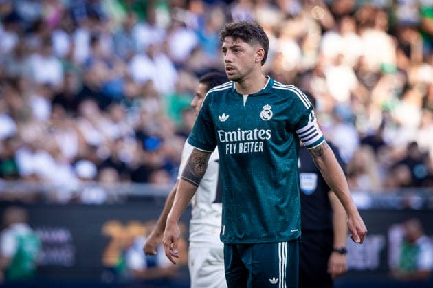 Fußball, Testspiel, Ferencvaros Budapest -Real Madrid FERENCVAROS - REAL MADRID Federico Valverde of Real during the FIFA friendly football match between Ferencvaros and Ream Madrid CF at the Ferencvaros stadium (Groupama arena). Budapest, Hungary, August 08, 2026. Photo by Branislav Racko Copyright: xx 080A8083
