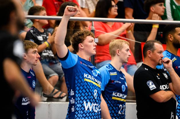 Altensteig SCup 26 27 HC Erlangen TVB Stuttgart Max Heydecke Stuttgart Cheering Joy Emotion Altensteig Eichwaldhalle Baden-Württemberg Germany