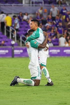 August 8, 2026, Orlando, Florida, USA: Leon celebrates a win against Orlando City SC. Orlando City SC hosted Leon in a Leagues Cup march at Inter.Co Stadium in Orlando, FL. Soccer 2026: Leon 2:1 Orlando City SC  - ZUMAm299 20260808_znp_m299_001 Copyright: xTaylorxMcFeex