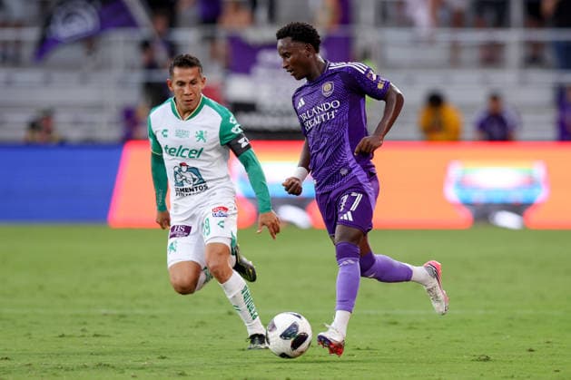 August 8, 2026, Orlando, Florida, USA: Orlando City SC midfielder IVoÂN ANGULO (77) works the ball against Leon. Orlando City SC hosted Leon in a Leagues Cup march at Inter.Co Stadium in Orlando, FL. Soccer 2026: Leon 2:1 Orlando City SC  - ZUMAm299 20260808_znp_m299_026 Copyright: xTaylorxMcFeex