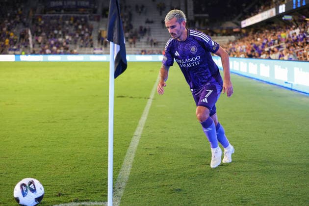 August 8, 2026, Orlando, Florida, USA: Orlando City SC forward ANTOINE GREIZMANN (7) corner kick against Leon. Orlando City SC hosted Leon in a Leagues Cup march at Inter.Co Stadium in Orlando, FL. Orlando USA - ZUMAm299 20260808_znp_m299_027 Copyright: xTaylorxMcFeex