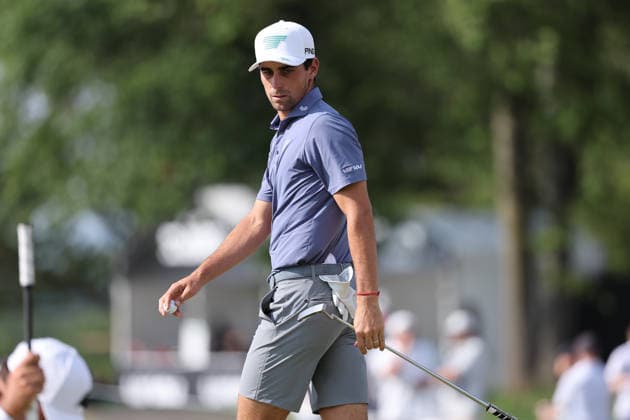 BEDMINSTER, NJ - AUGUST 08: Joaquin Niemann of the LIV Golf League looks on the 15th hole during the third round of LIV Golf New York on August 8, 2026 at Trump National Golf Club in Bedminster, New Jersey. (Photo by Andrew Mordzynski Icon Sportswire) GOLF: AUG 08 LIV Golf New York EDITORIAL USE ONLY Icon2608088160528