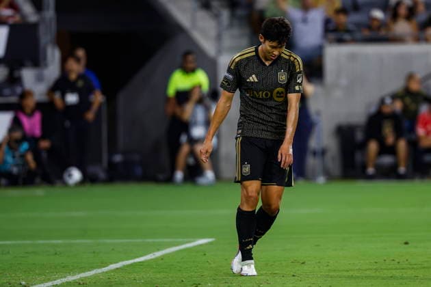 Leagues Cup - LAFC vs Deportivo Toluca Los Angeles FC forward Son Heung-Min reacts to missing a goal in the first half during the Leagues Cup Phase One soccer match between Los Angeles FC and Deportivo Toluca at BMO Stadium in Los Angeles, California, USA, 08 August 2026. LOS ANGELES CALIFORNIA United States  Copyright: xCHRISxTORRESx
