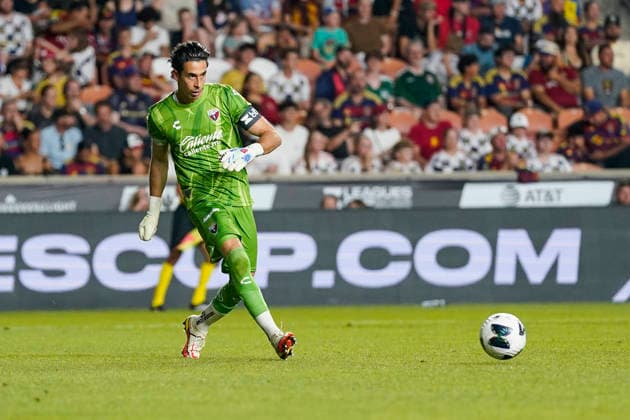 SANDY, UT - AUGUST 08: Oscar JimÃ nez 1 of Atlante FC passes the ball during the Leagues Cup Phase One match between Atlante FC and Real Salt Lake on August 8, 2026 at America First Field in Sandy, UT. (Photo by Aaron Baker Icon Sportswire) SOCCER: AUG 08 Leagues Cup Salt Lake vs Atlante EDITORIAL USE ONLY Icon260808043