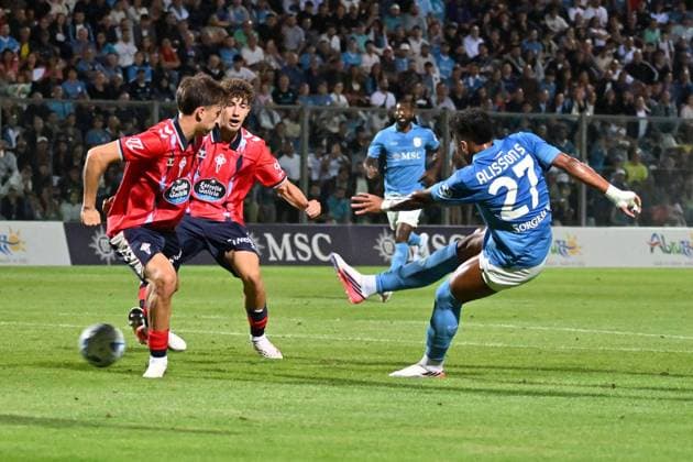 Photo: IPP Felice De Martino, Castel di Sangro, Aquila, August 8, 2026, Soccer, Friendly Match, 20262027, Napoli vs. Celta de Vigo. Pictured: Alisson Santos. Italy Photo Press World. Copyright  Castel di Sangro italy Italia ITALY  Copyright: xIMAGO R4924_italyphotopressx