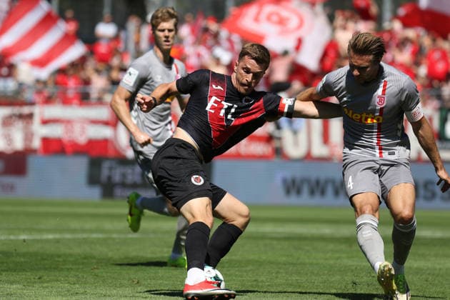 August 8, 2026, xsefx, Soccer, FC Viktoria Köln vs. SSV Jahn Regensburg, 3. Liga, Sportpark Höhenberg, Matchday 1, 2026–2027 Season: David Otto of FC Viktoria Köln battles for the ball against Felix Strauss of SSV Jahn Regensburg 04. DFB regulations prohibit any use of photographs as image sequences and or quasi-video. North Rhine-Westphalia, Germany