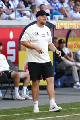 Coach Lucas Beniermann, SV Meppen 08, August 8, 2026, Soccer, 3rd Division, 2026–27 Season, Matchday 1, MSV Duisburg vs. SV Meppen 3–0. DFB regulations prohibit any use of photographs as image sequences and or quasi-video. Duisburg, Schauinsland Reisen Arena, North Rhine-Westphalia, Germany Team2