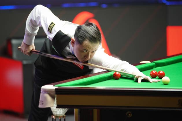TAIYUAN, CHINA - AUGUST 09: Xiao Guodong of China plays a shot in the first round match against Anthony McGill of Scotland on day 2 of the 2026 World Snooker Tour China Open at Taiyuan Binhe Sports Center on August 9, 2026 in Taiyuan, Shanxi Province of China.  Copyright: xTaixChengzhex 111658964100