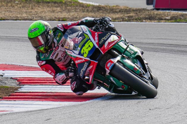 Cal Crutchlow (Great Britain) of the Castrol Honda LCR Team ( 35) during MotoGP Warm Up at Round 12 of the 2026 Qatar Airways Grand Prix of Great Britain at Silverstone Circuit, Towcester, England on the 9 August 2026.  Copyright: xDavidxHornx PMI-7310-0250