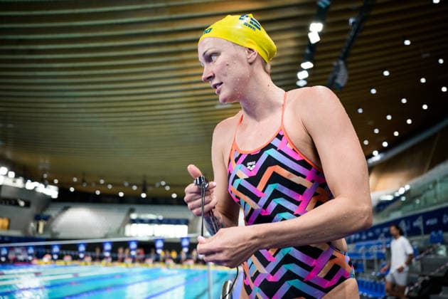 August 9, 2026: Sarah Sjöström of Sweden at a swimming training session on the tenth day of the 2026 European Aquatics Championships, 2026 in Saint Denis. Photo by Joel Marklund. BILDBYRAN code JM JM0836 bbeng swimming 2026 European Aquatics Championships EM training practice Sweden  Copyright: JOELxMARKLUND BB260809JM007