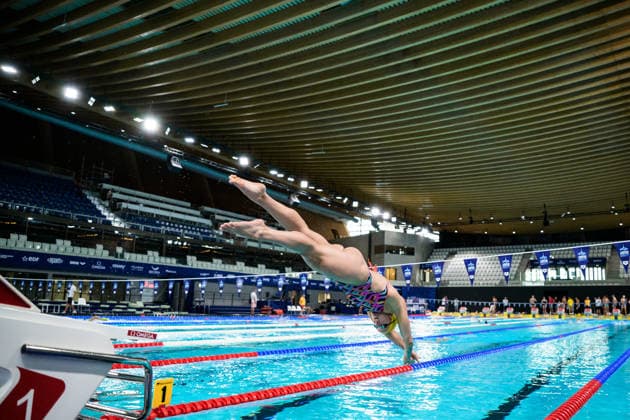 August 9, 2026: Sarah Sjöström of Sweden at a swimming training session on the tenth day of the 2026 European Aquatics Championships, 2026 in Saint Denis. Photo by Joel Marklund. BILDBYRAN code JM JM0836 bbeng swimming 2026 European Aquatics Championships EM training practice Sweden  Copyright: JOELxMARKLUND BB260809JM009