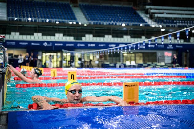 August 9, 2026: Sarah Sjöström of Sweden at a swimming training session on the tenth day of the 2026 European Aquatics Championships, 2026 in Saint Denis. Photo by Joel Marklund. BILDBYRAN code JM JM0836 bbeng swimming 2026 European Aquatics Championships EM training practice Sweden  Copyright: JOELxMARKLUND BB260809JM010