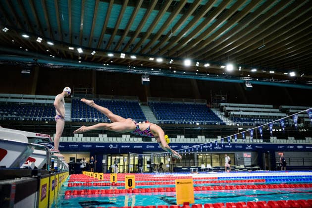 August 9, 2026: Sarah Sjöström of Sweden at a swimming training session on the tenth day of the 2026 European Aquatics Championships, 2026 in Saint Denis. Photo by Joel Marklund. BILDBYRAN code JM JM0836 bbeng swimming 2026 European Aquatics Championships EM training practice Sweden  Copyright: JOELxMARKLUND BB260809JM013