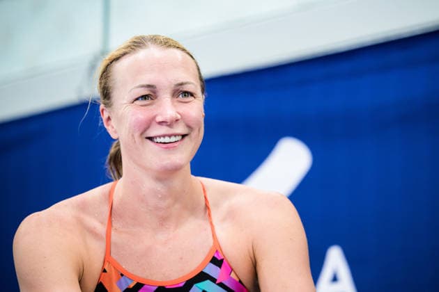 August 9, 2026: Sarah Sjöström of Sweden at a swimming training session on the tenth day of the 2026 European Aquatics Championships, 2026 in Saint Denis. Photo by Joel Marklund. BILDBYRAN code JM JM0836 bbeng swimming 2026 European Aquatics Championships EM training practice Sweden  Copyright: JOELxMARKLUND BB260809JM016