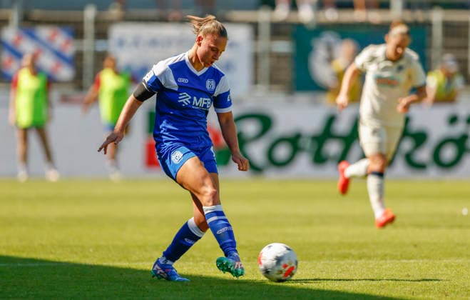 August 9, 2026, Hänsch Arena, Meppen, GER, Women s Bundesliga 2: SV Meppen vs. TSG Hoffenheim II, Lana Hubbeling, SV Meppen 18. DFL regulations prohibit any use of photographs as image sequences and or quasi-video. Meppen, Lower Saxony, Hänsch Arena