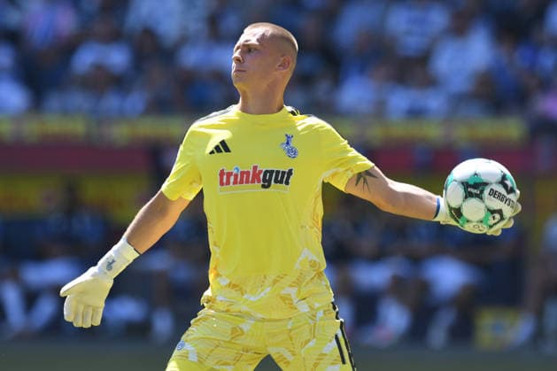 Goalkeeper Maximilian Braune, MSV Duisburg, No. 1, taking a goal kick, GER, MSV Duisburg vs. SV Meppen 1912, soccer, 3rd Division, Matchday 1, 2026–2027 season, August 8, 2026 DFL DFB regulations prohibit any use of photographs as image sequences and or quasi-video GER, MSV Duisburg vs. SV Meppen 1912, soccer, 3. Liga, Matchday 1, 2026–2027 season, August 8, 2026, Duisburg Copyright: xEibner-Pressefoto ThomasxThienelx EP_TTL